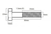 Metric Shanked Bolt M16 X 80mm X 1.5P