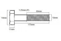 Metric Shanked Bolt M10 X 175mm X 1.25P