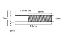Metric Shanked Bolt M12 X 150mm X 1.25P