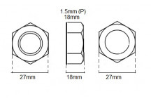 Metric M18 Nut X 1.5P (Nyloc)