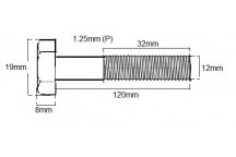 Metric Shanked Bolt M12 X 120mm X 1.25P