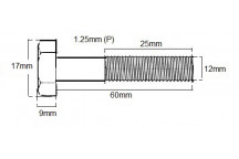 Metric Shanked Bolt M12 X 60mm X 1.25P
