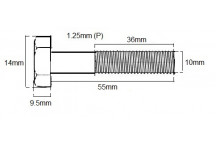 Metric Shanked Bolt M10 X 55mm X 1.25P