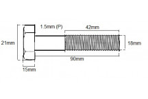 Metric Shanked Bolt Bolt M18 X 90mm X 1.5P