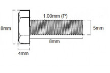 Metric Fully Thread Bolt M5 X 8.0mm X 1.0P