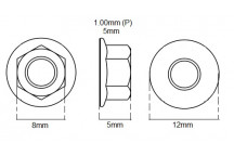 Metric M5 Nut X 1.00P (Flange Type Unserrated Head)
