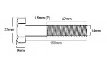 Metric Shanked Bolt M14 X 150mm X 1.5P