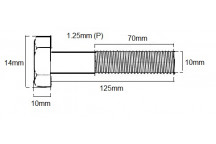 Metric Shanked Bolt M10 X 125mm X 1.25P