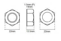 Metric M14 Nut X 1.5P (Nyloc)