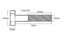 Metric Shanked Bolt M16 X 100mm X 1.5P