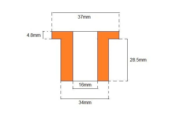 Universal Top Hat Bush (Polyurethane)