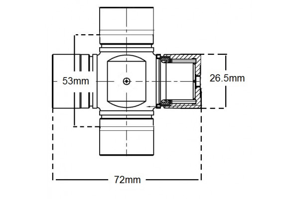 Universal Joint 26.5 X 72 Internal Circlip