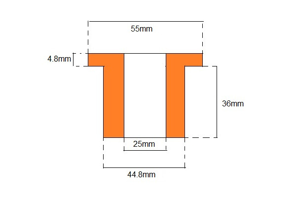 Universal Top Hat Bush (Polyurethane)