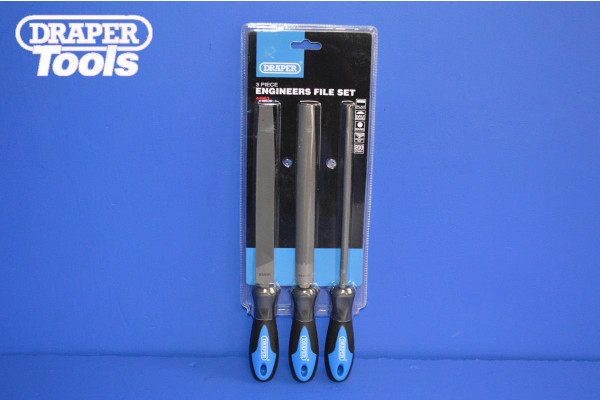 Draper 200mm Soft Grip Engineers 3 Piece File Set
