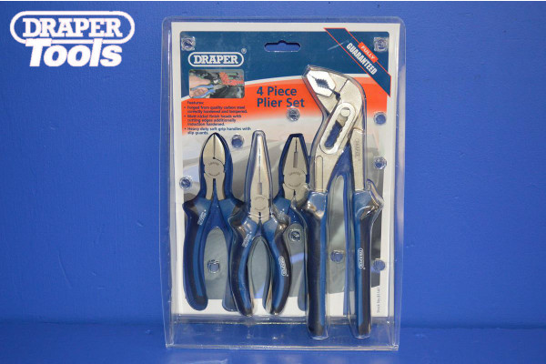 Draper Soft Grip 4 Piece Pliers Set