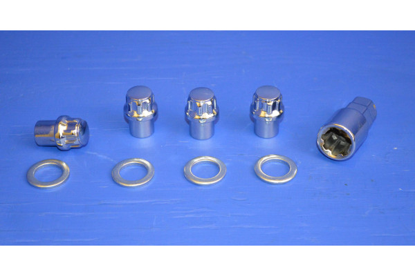 Locking Wheel Nut Set (4) Protruding (With Washer)