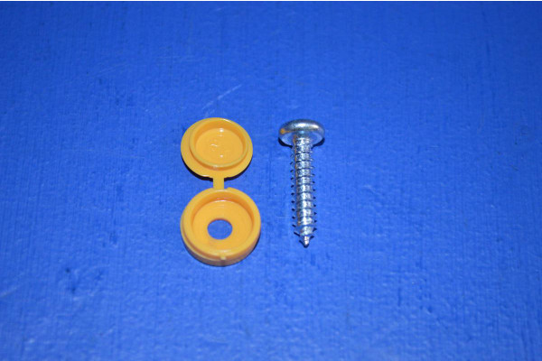 Number Plate Screw With Sealing Cap (Yellow)
